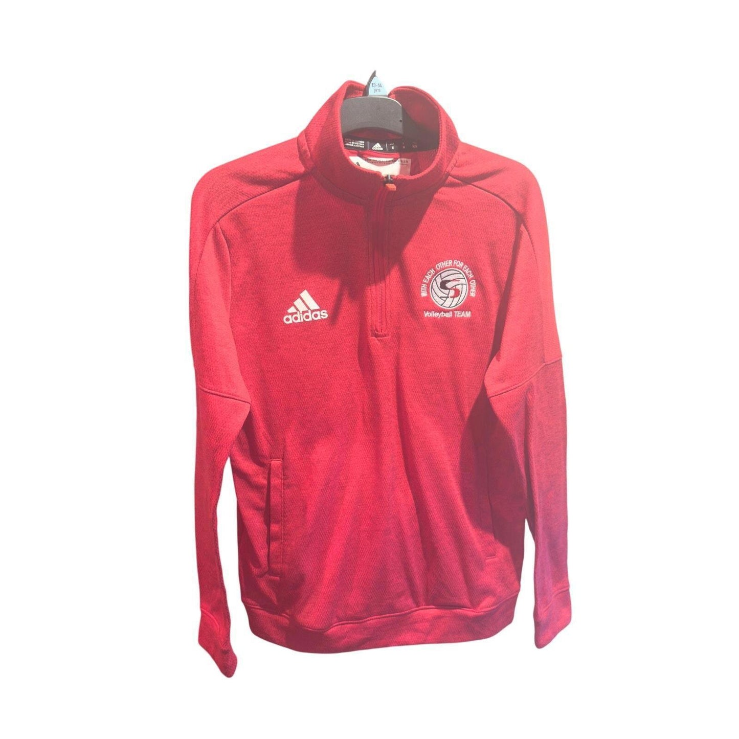 Kids Adidas quarter zip fleece style jumper size medium