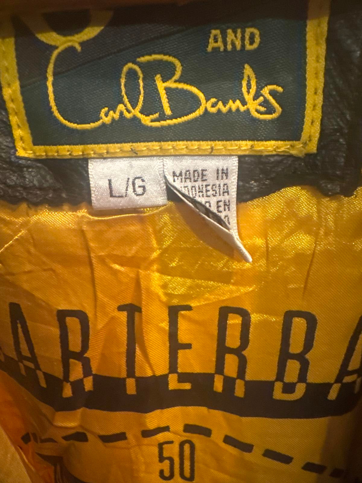 Mens Leather and embroidery varsity Carl Banks Green Bay Packers jacket