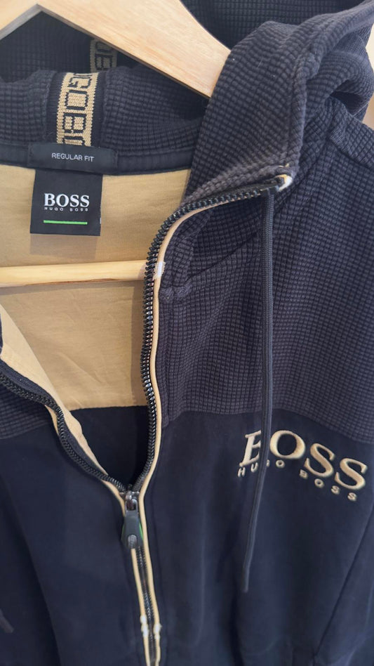 Hugo boss embroidered formal style black jacket