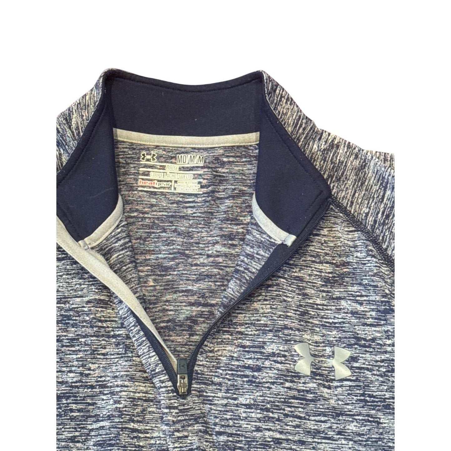 Mens Under Armour loose fit heatgear quarter zip sports shirt