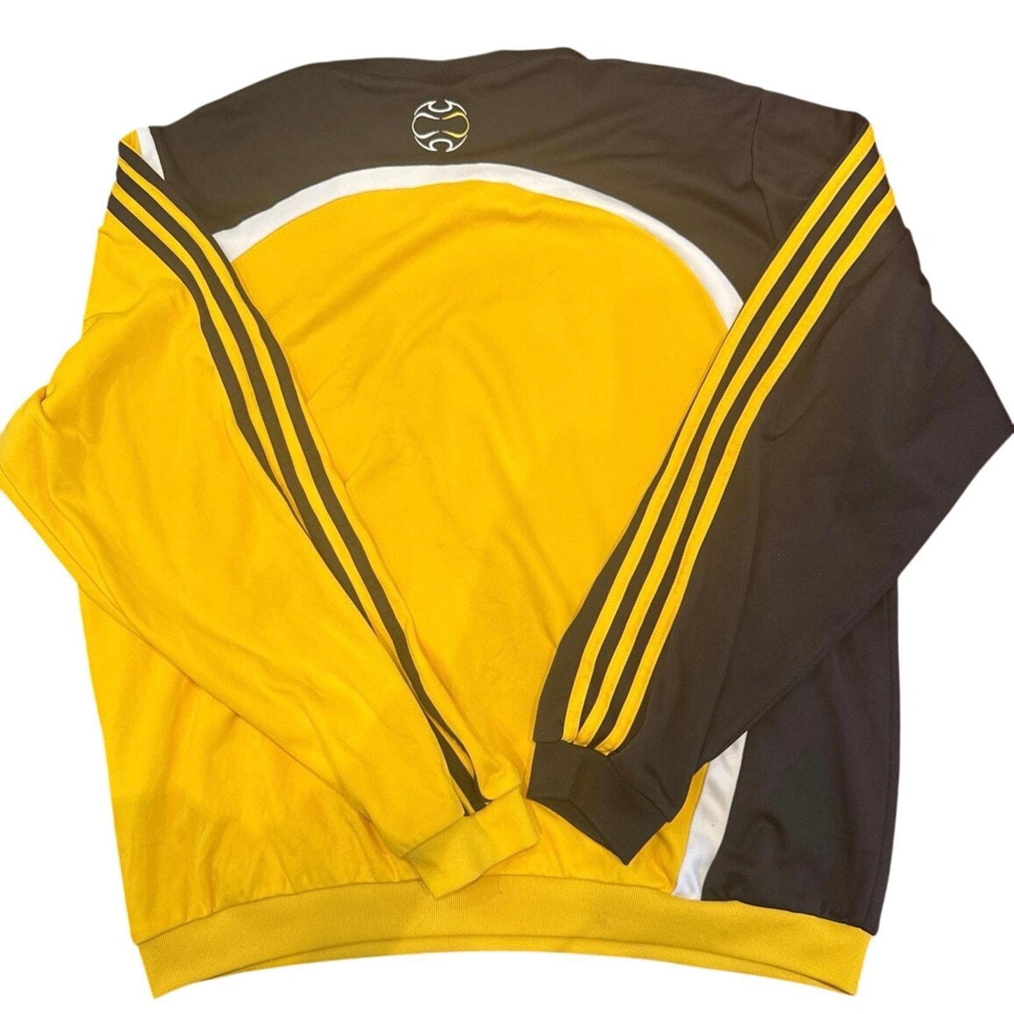 Mens Adidas clima365 fully embroidered football jumper in black and yellow
