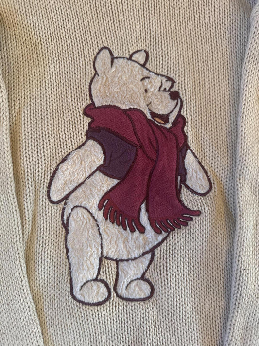 Disneyland resort, Paris original label turtleneck jumper with embroidered Winnie the Pooh emblem on the front size large in good condition