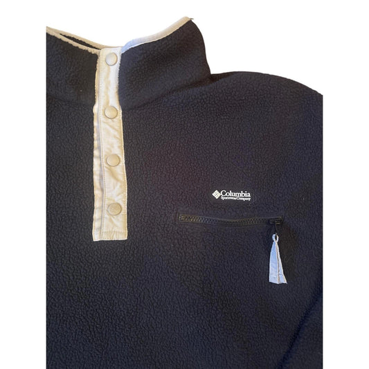 Mens fleece style Columbia pullover jumper size extra large with button front