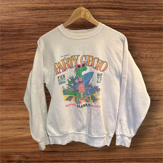 Vintage single stitch party gecko crew neck jumper