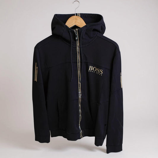 Hugo boss embroidered formal style black jacket