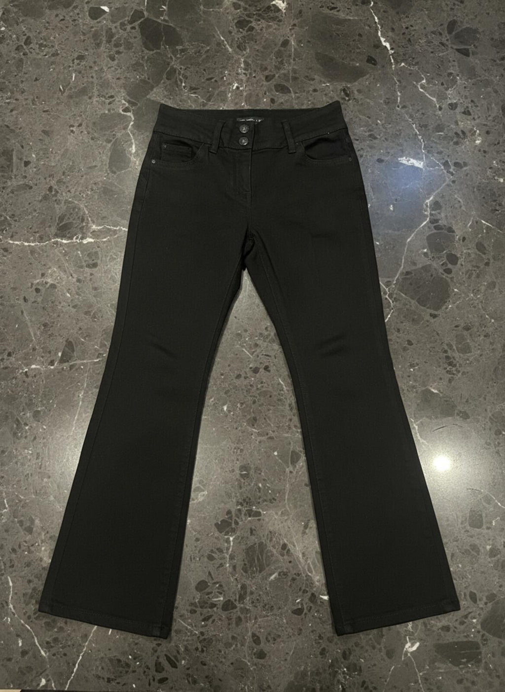 Black Petite Bootcut Trousers 12P