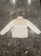 The North Face Beige and Cream Zip-Up Fleece Jacket Size M
