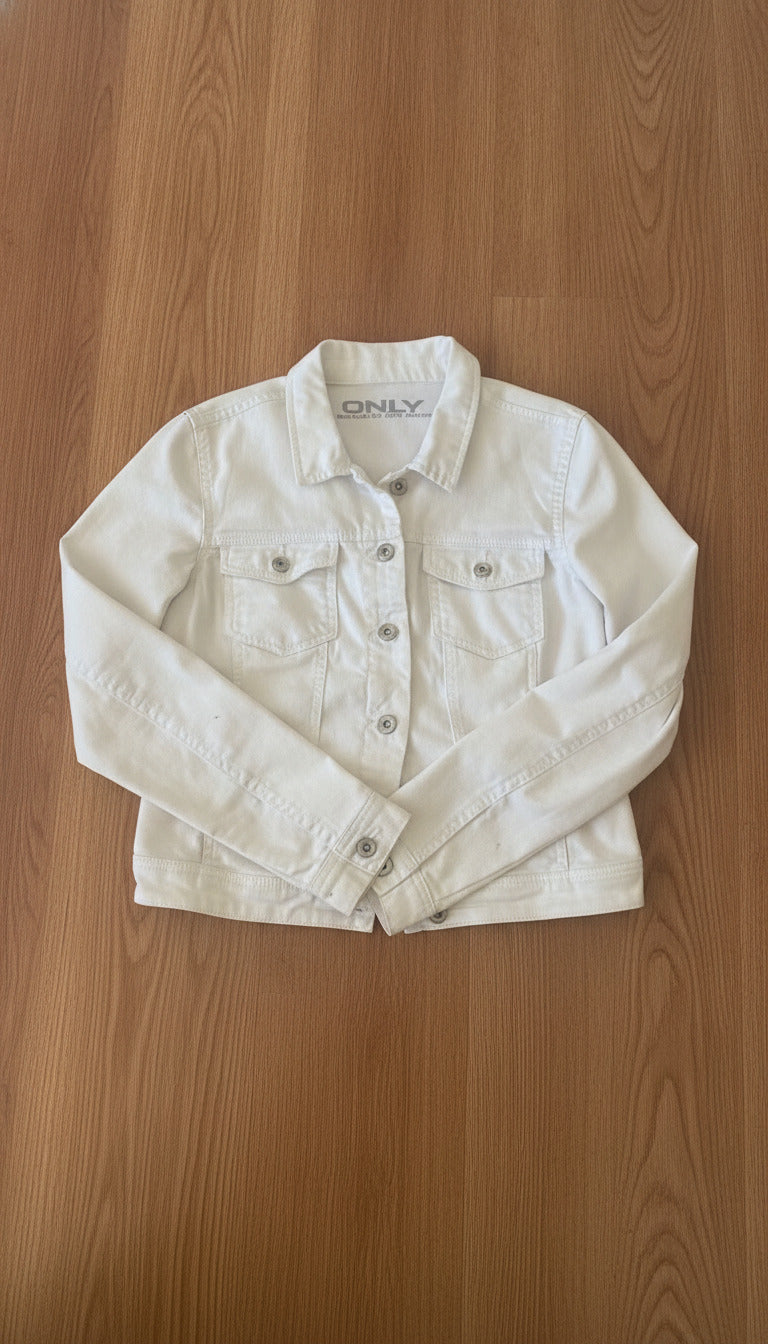 ONLY White Denim Jacket Size 40