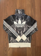 Adidas Black & White Patterned Track Jacket - Size 38, product image 6 of 9