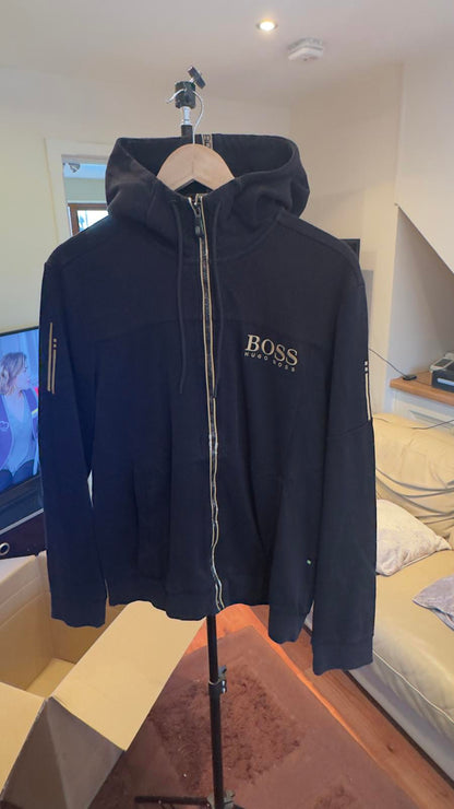 Hugo boss embroidered formal style black jacket