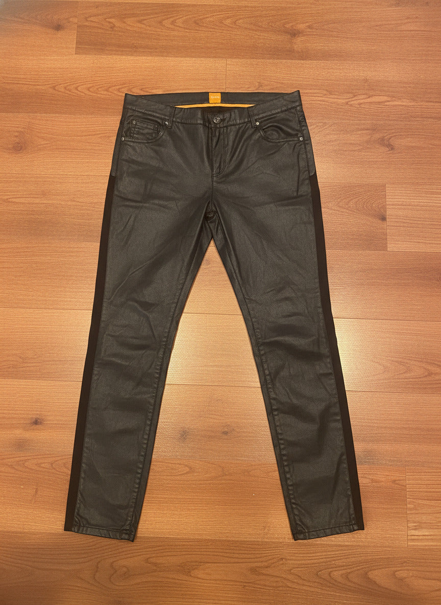 Boss Orange Black Coated Skinny trousers