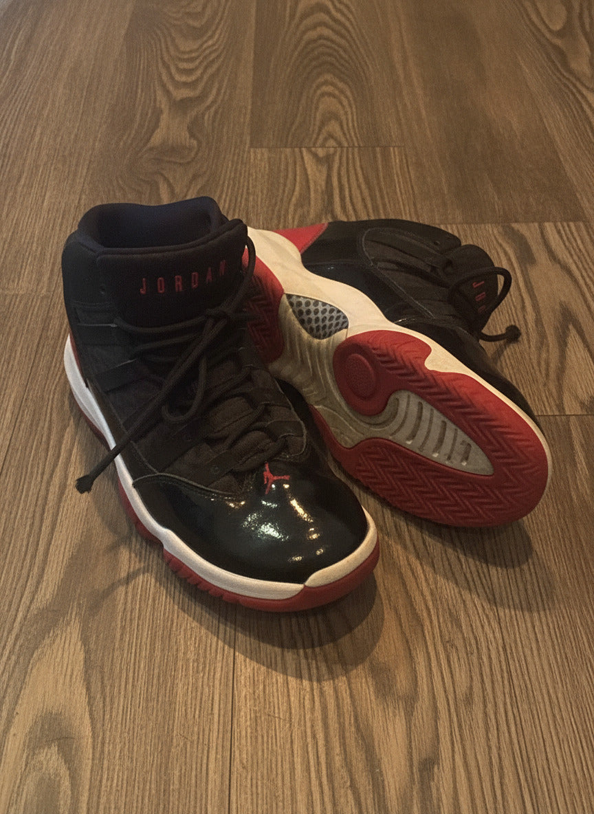 Jordan Air Retro 11 Bred Black Red Basketball Shoes Youth UK