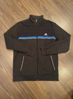 Adidas Black and Blue Track Jacket with Zip-Up Front