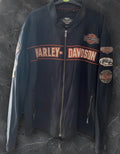 Harley-Davidson Men's Nylon Jacket with Logo Patches, Size 2