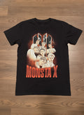 Monsta X Black Graphic T-Shirt with Front and Back Print