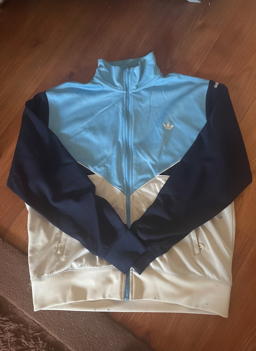 Adidas Vintage Track Jacket Blue Navy Cream