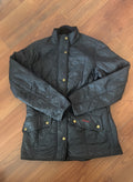 Barbour Black Quilted Jacket with Snap Buttons - Size 14, product image 1 of 10