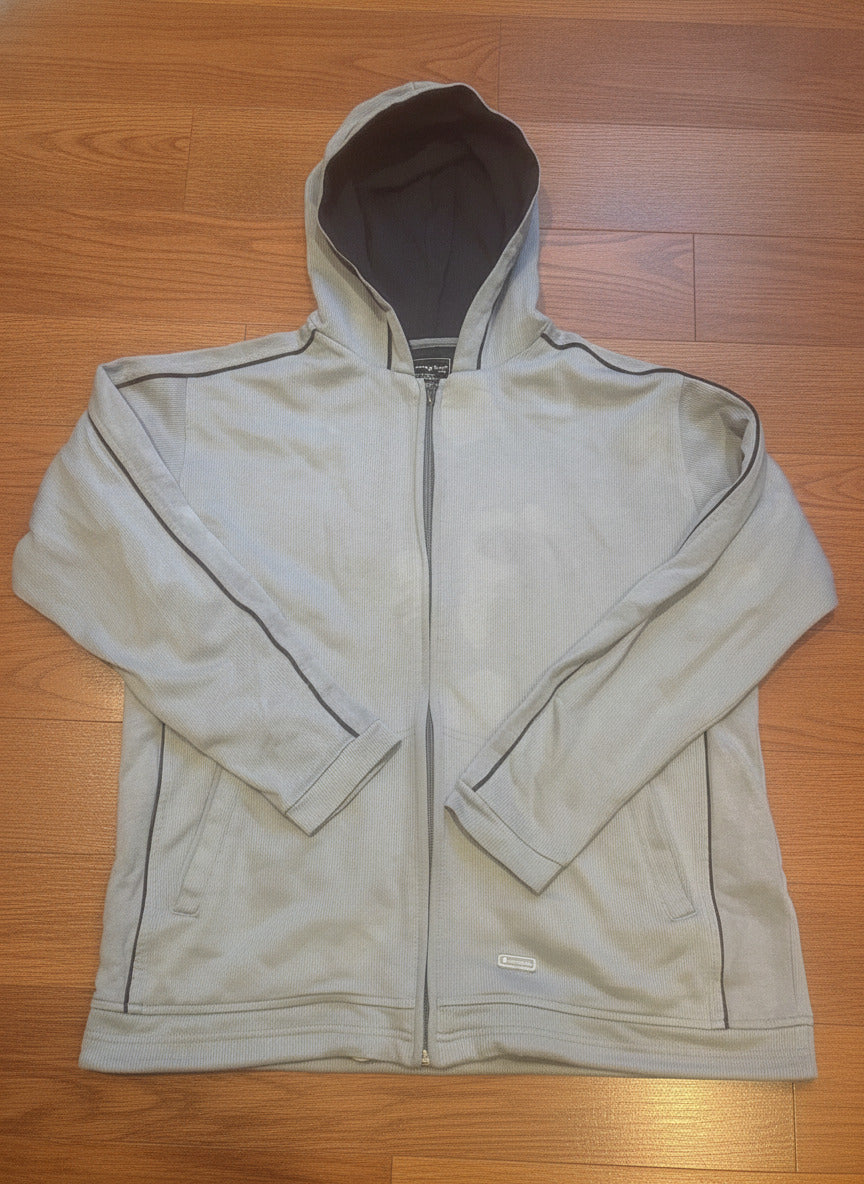 Champion  Men's Full Zip Hooded Sweatshirt Jacket Light Gray