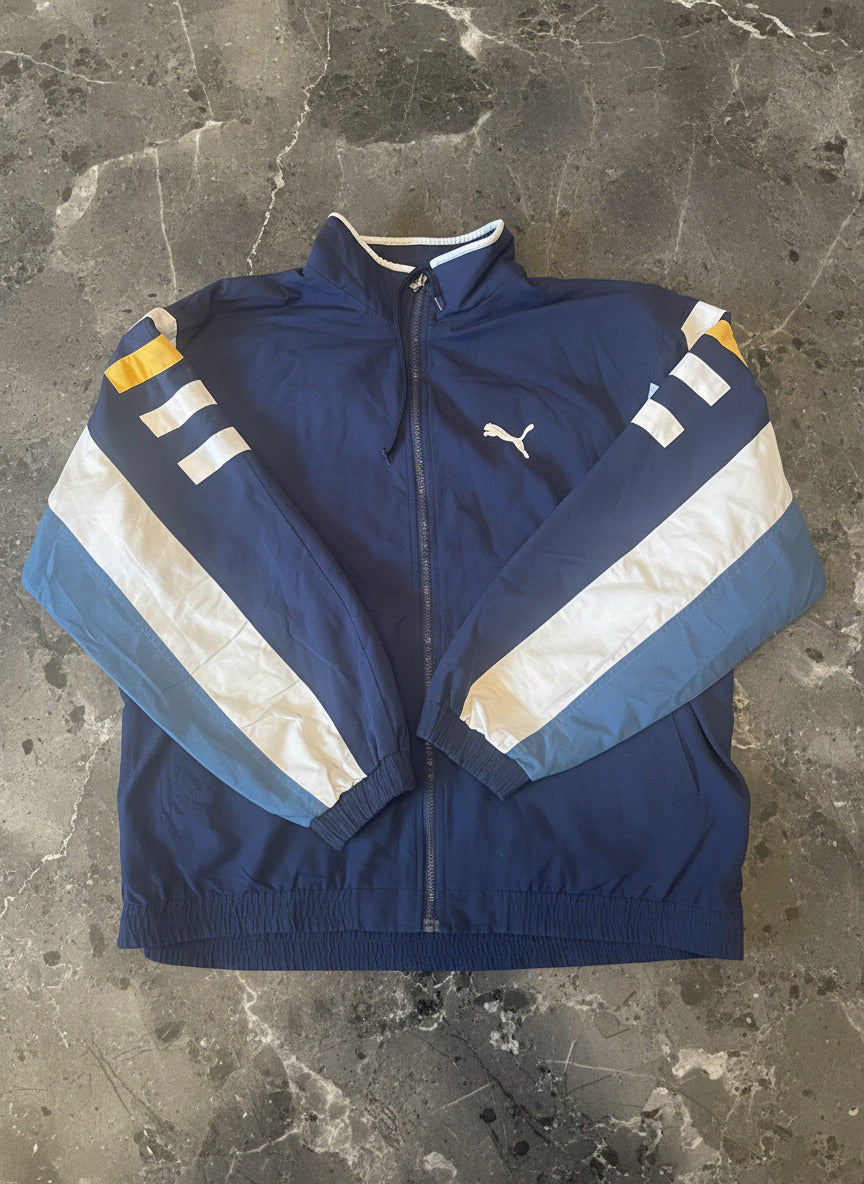 Puma Vintage Navy Blue Track Jacket with White and Light-Teo