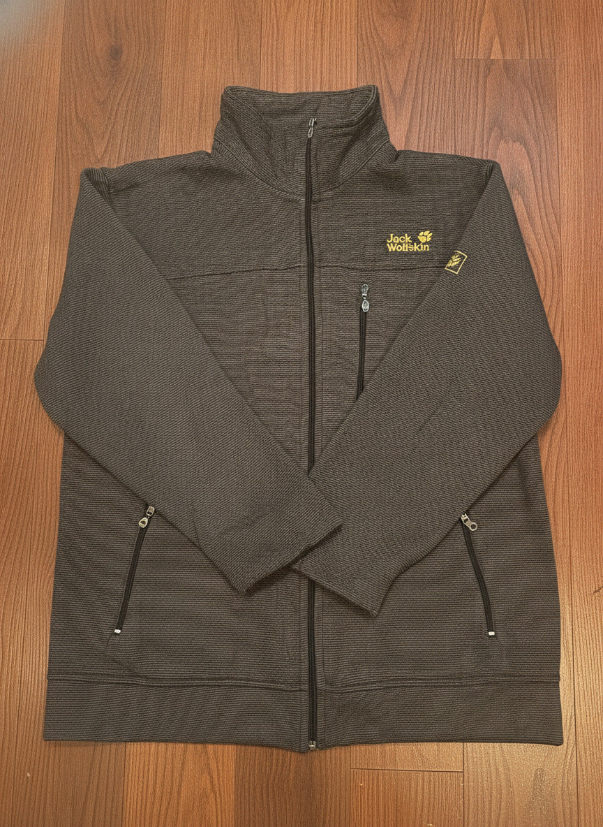 Jack Wolfskin Men's XXL Grey Full Zip Fleece Jacket