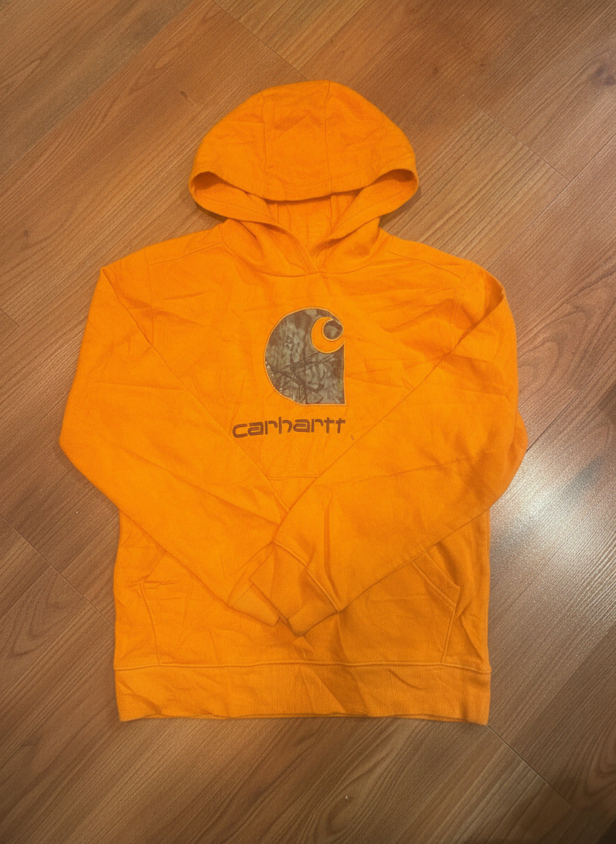 Carhartt Orange Hooded Sweatshirt with Logo Large (14-16)