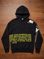 Champion Black Graphic Pullover Hoodie Small – actual item photograph