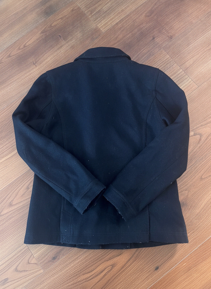 Tommy Hilfiger Black Wool Blend Double Breasted Peacoat with - detail image 5