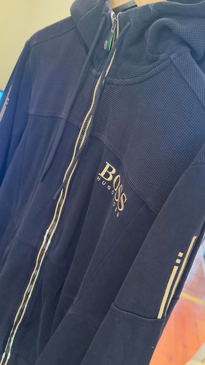 Hugo boss embroidered formal style black jacket