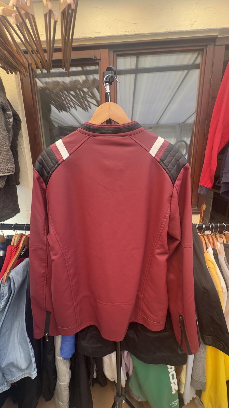 Men’s leather effect full zip jacket jacket - detail image 2