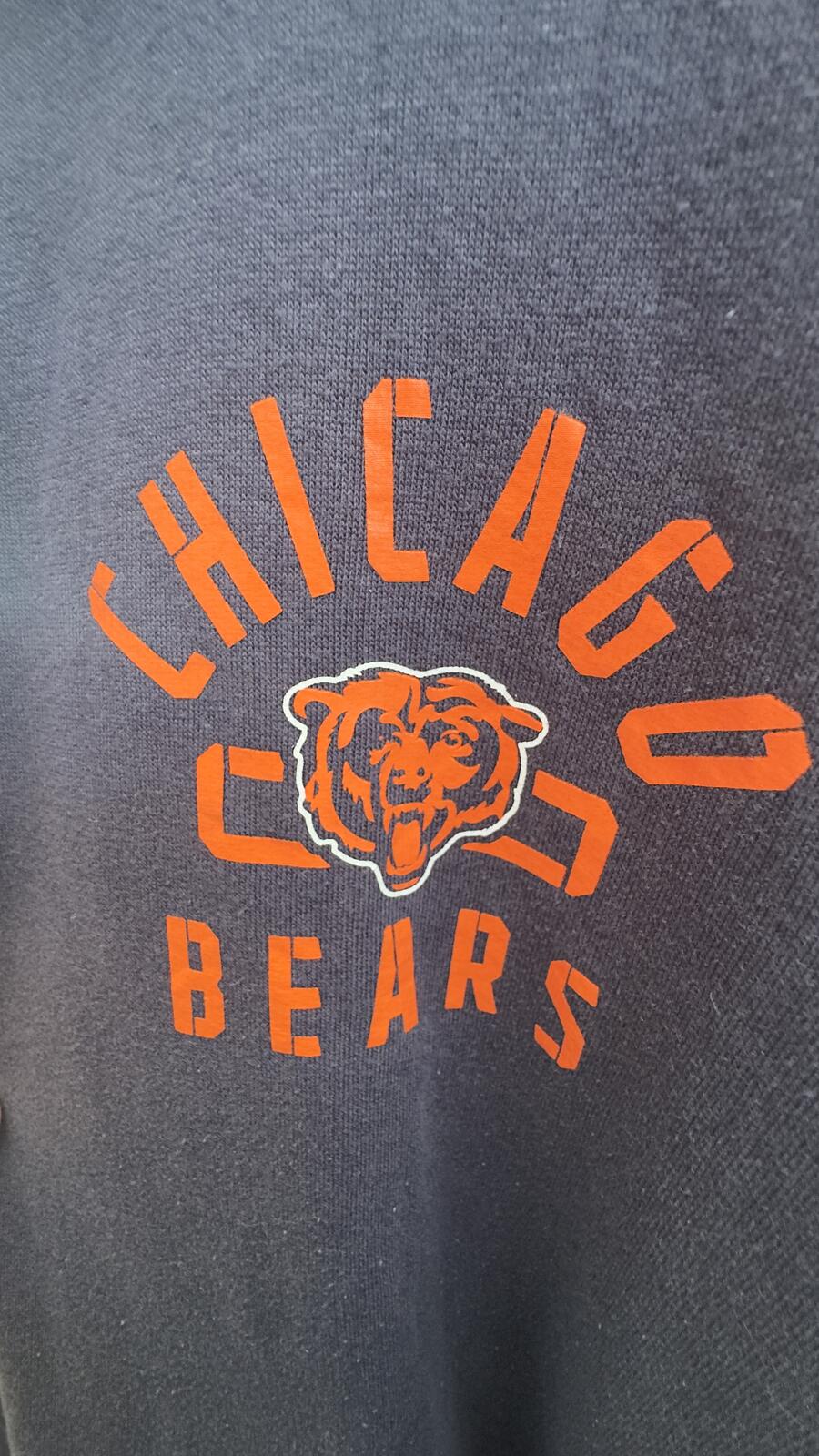 Chicago Bears Black Full Zip Hoodie Sweatshirt Size XL
