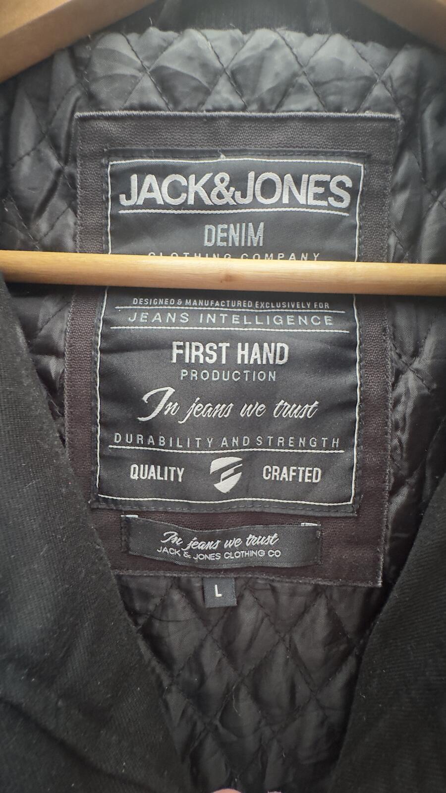 Jack & Jones Black Hooded Denim Jacket - Size L