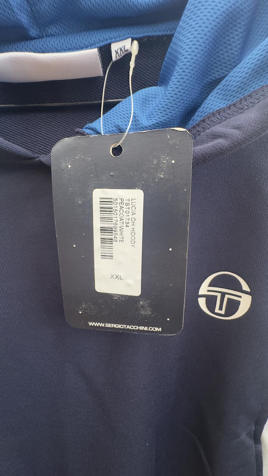 Sergio Tacchini Navy and White Hoodie XXL