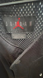 Jordan Black Mesh Button-Up Jersey Shirt Large