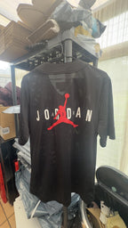 Jordan Black Mesh Button-Up Jersey Shirt Large