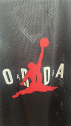 Jordan Black Mesh Button-Up Jersey Shirt Large