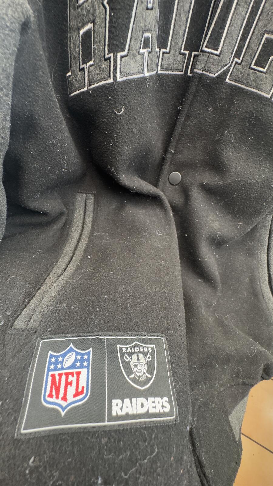 NFL Raiders Black Varsity Jacket