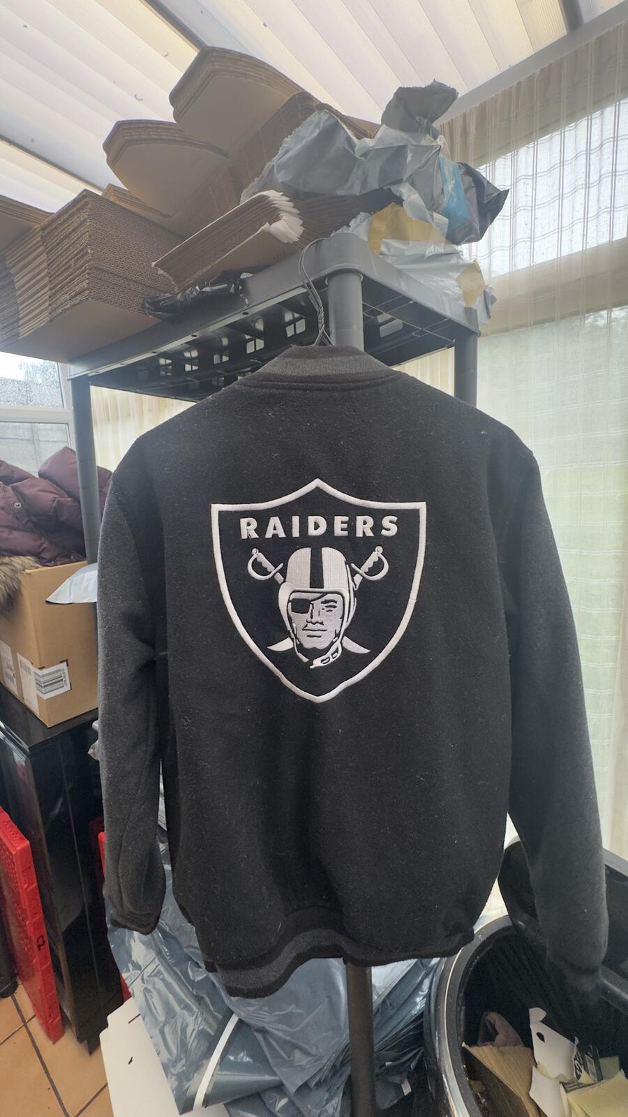 NFL Raiders Black Varsity Jacket