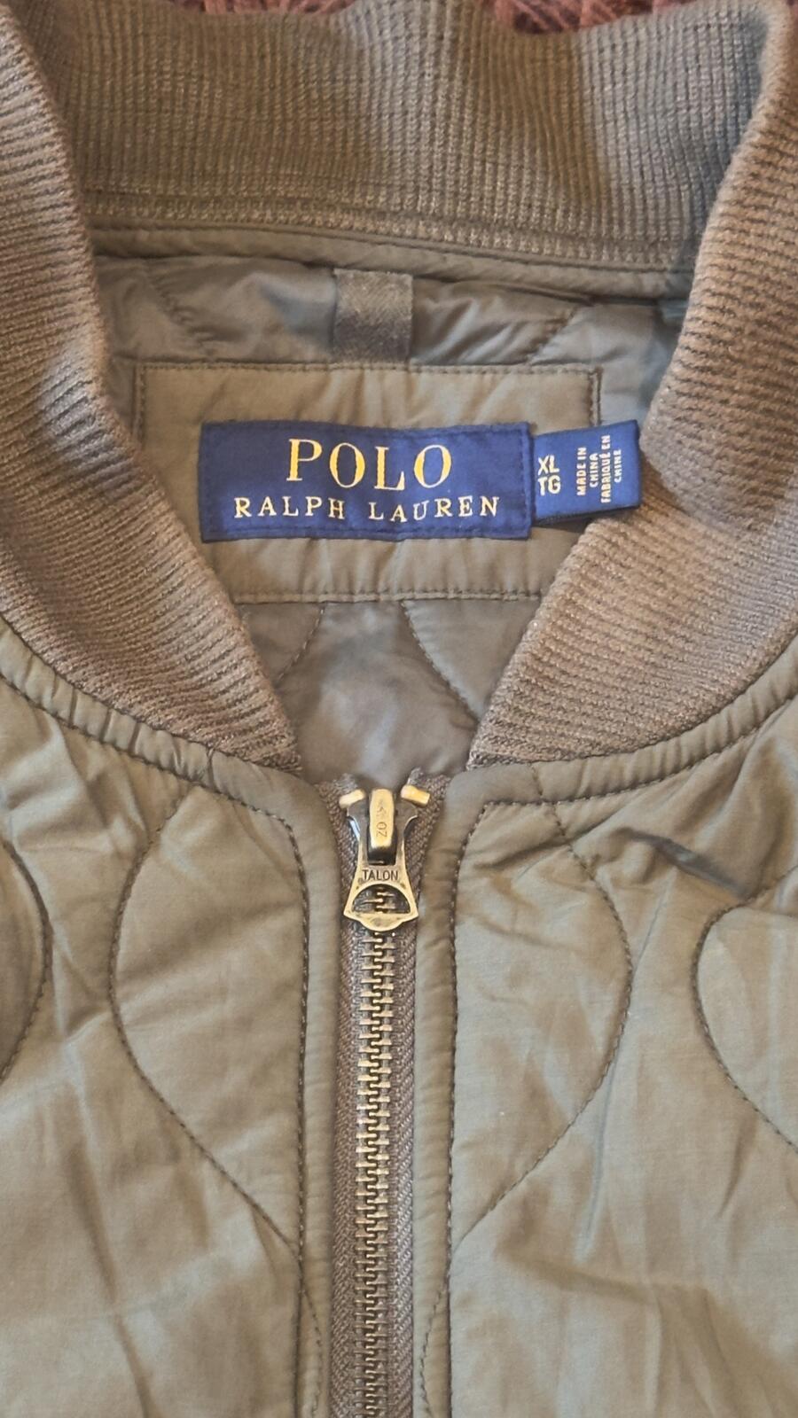 Polo Ralph Lauren Quilted Bomber Jacket Olive Green Size M