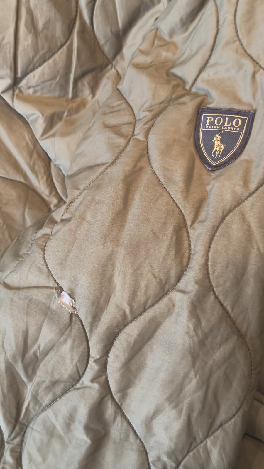 Polo Ralph Lauren Quilted Bomber Jacket Olive Green Size M