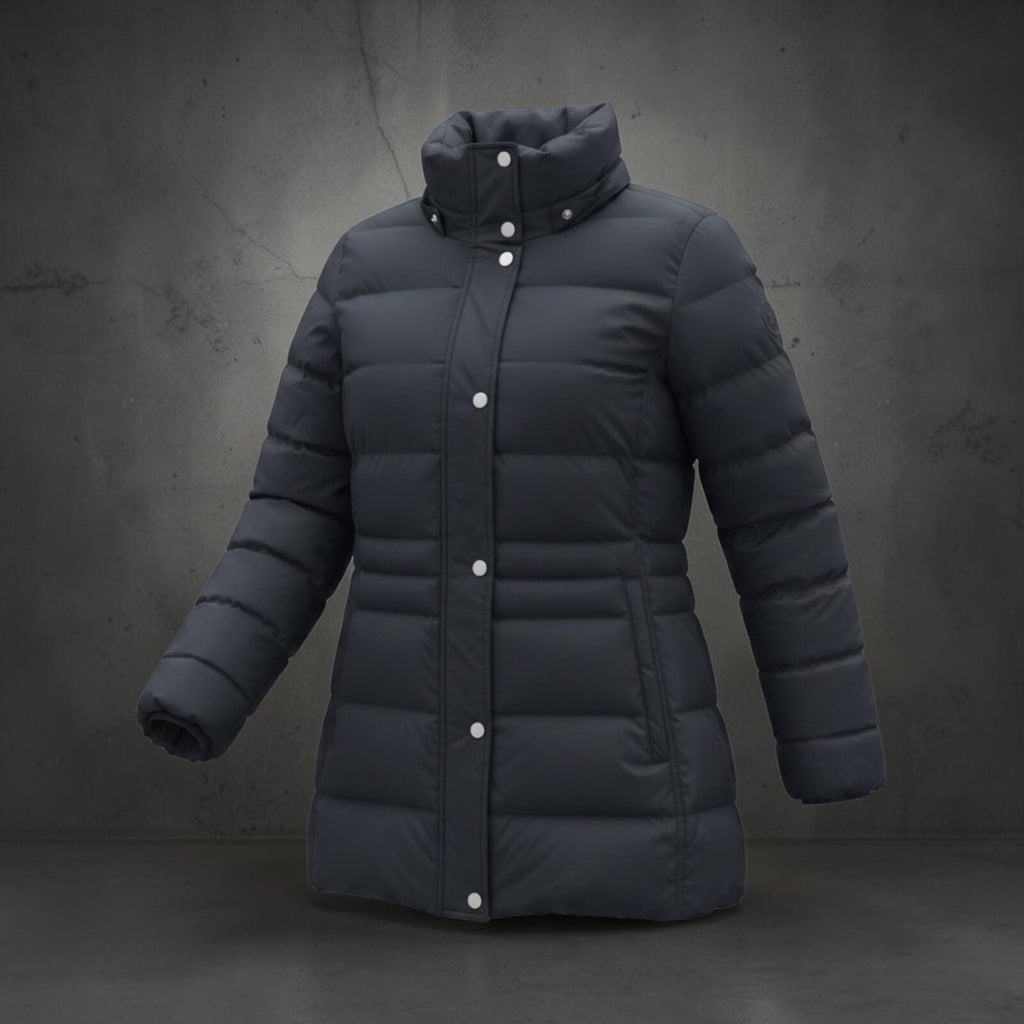Tommy Hilfiger Navy Hooded Long Puffer Coat Size XL
