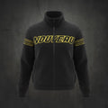 Urban Outfitters Black Fleece Zip Jacket with Yellow Logo
