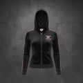 Juicy Couture Black Velour Zip Hoodie with Pink Logo, Size 9