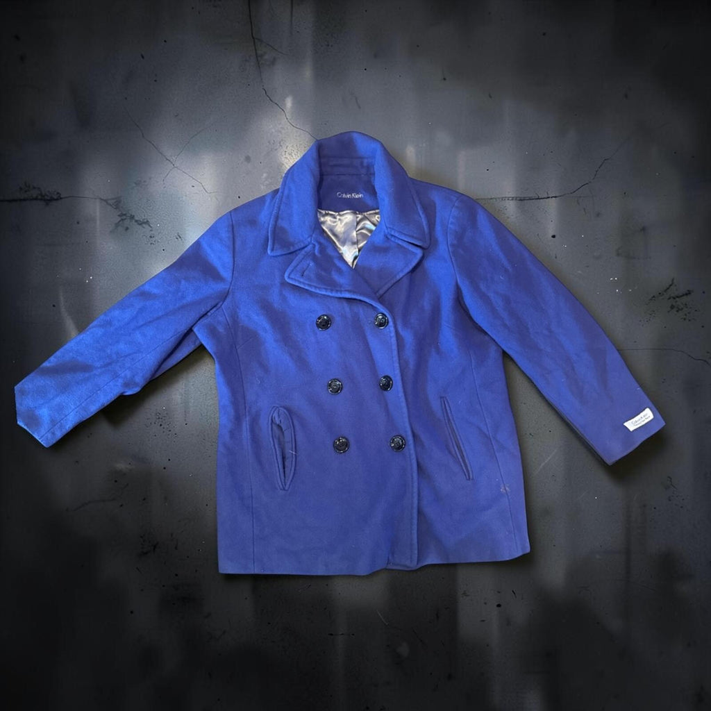 Calvin Klein Blue Double-Breasted Coat