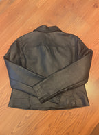 Primark Black Faux Leather Moto Jacket UK 14 - detail image 3