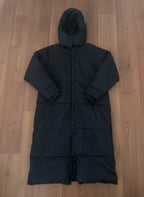 Zara Long Black Puffer Coat with Hood - XS
