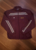 Adidas Avon Lake Basketball Maroon Track Jacket with White 3