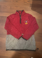 Mickey Unlimited Red and Grey Fleece Pullover Sweater Size S