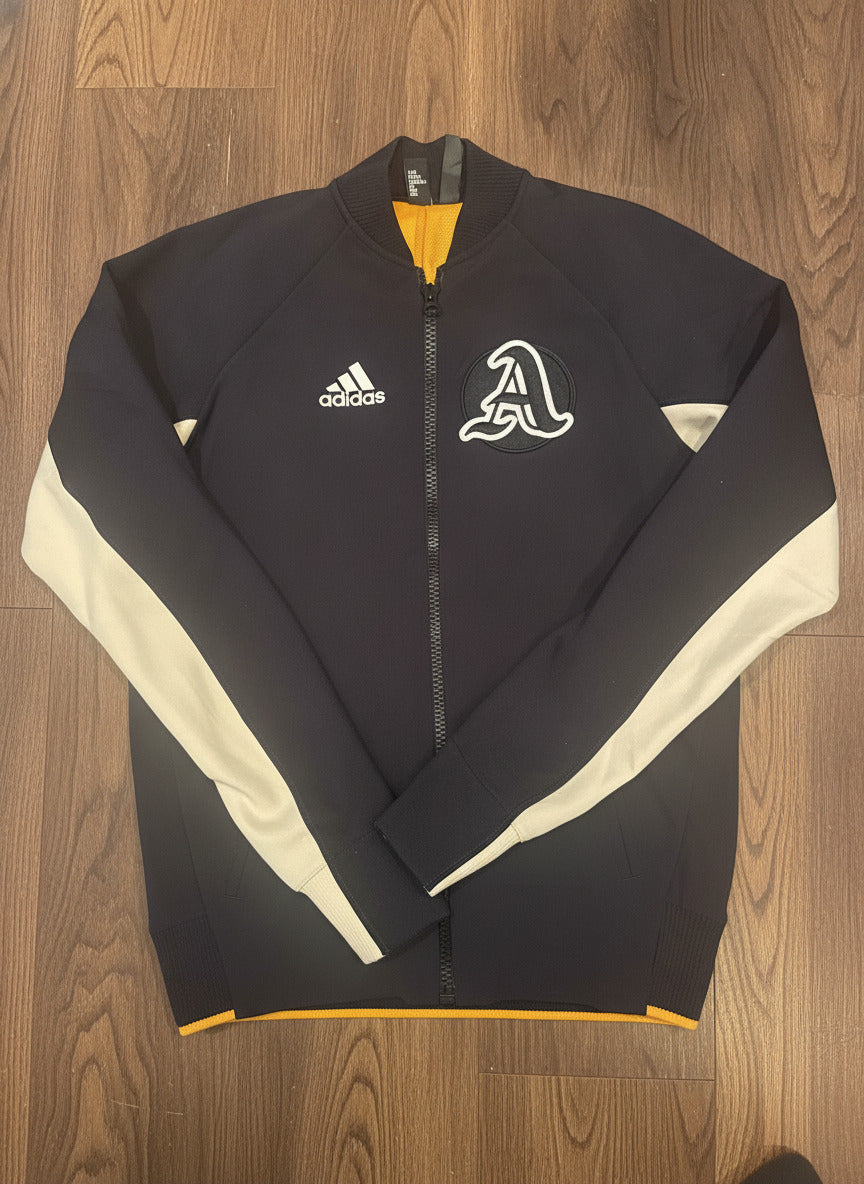 Adidas Black and White Zip-Up Sports Jacket with Logo