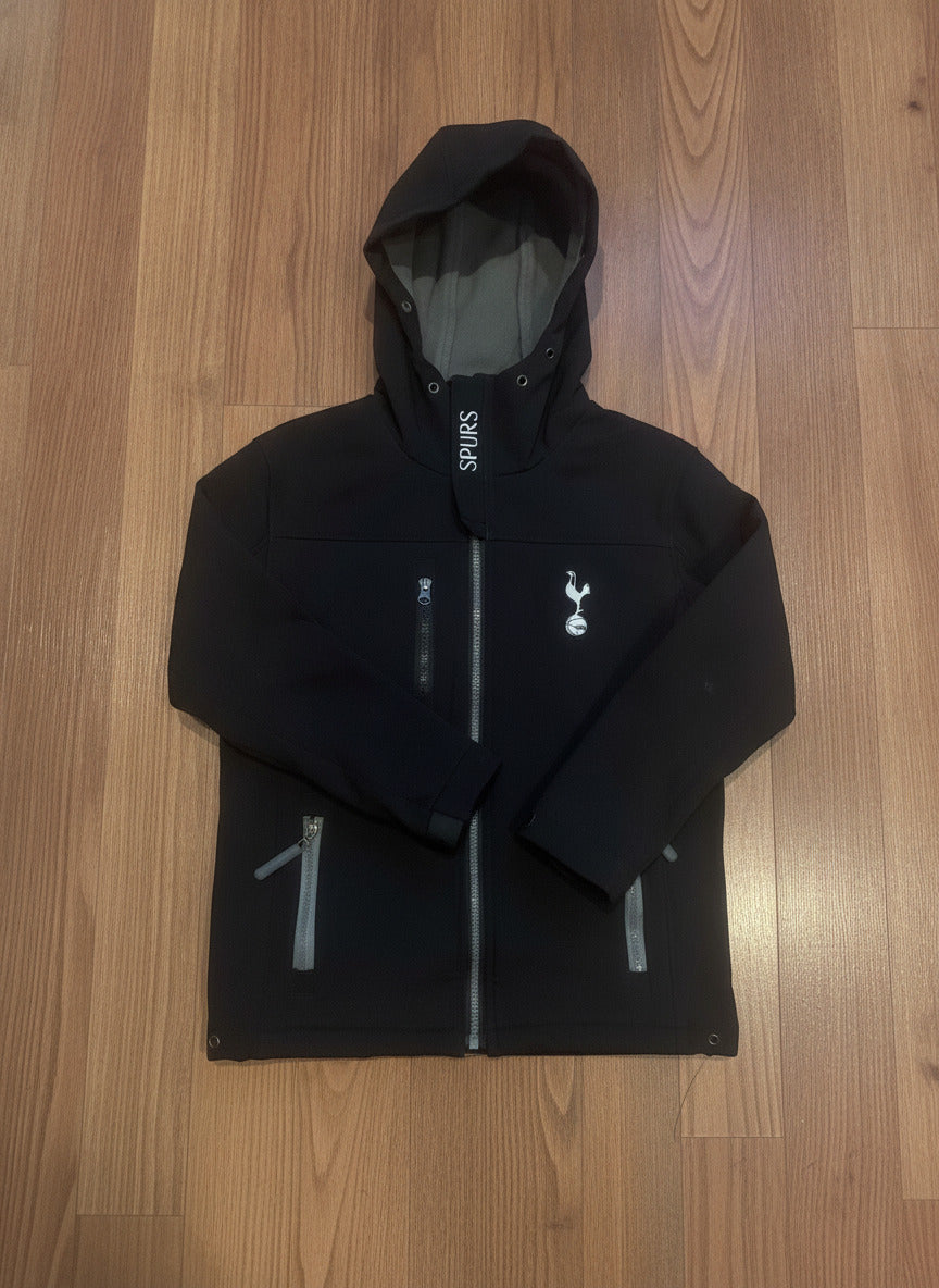 Tottenham Hotspur Black Softshell Hooded Jacket Size 7-8