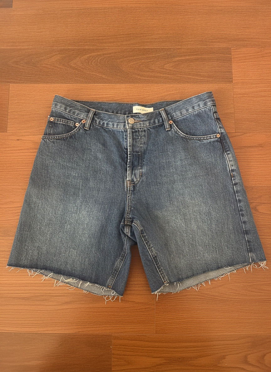 Topshop Blue Denim Shorts - UK 14, product image 1 of 6